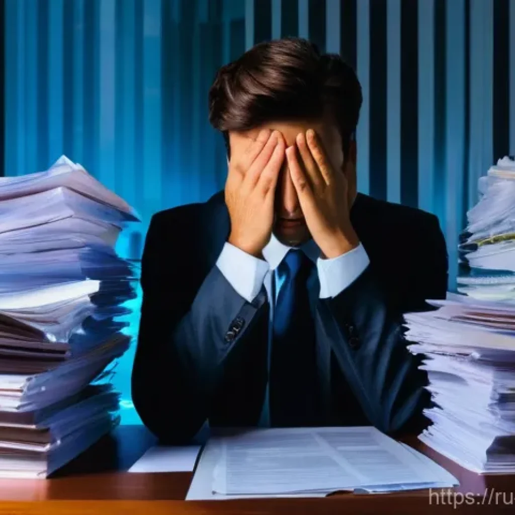 변호사 경력 중간 전환 전략 - **Prompt:** A young professional, male or female, sits at a desk overflowing with legal documents an...
