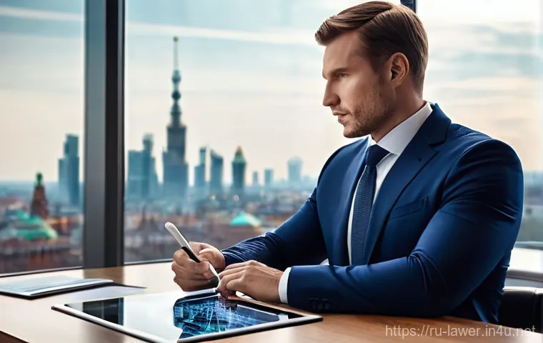 변호사 자격증 취득의 장단점 - **Prompt 1: The Respected Digital Strategist**
"A distinguished Russian male lawyer in his late ...