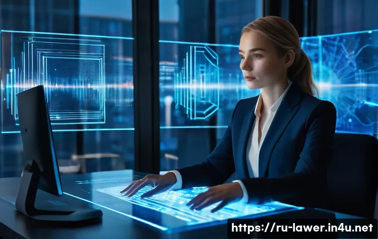 법률 변호사로서의 자기계발 방법 - **Prompt 1: The AI-Powered Legal Professional**
A highly detailed, cinematic shot of a modern Ru...